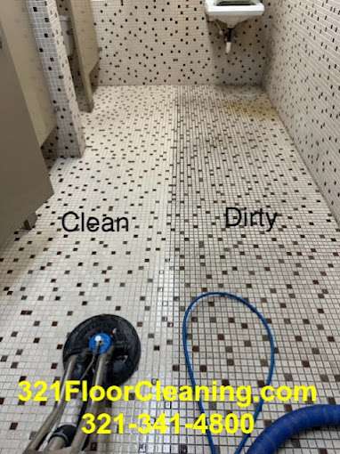 Commercial tile grout steam cleaning